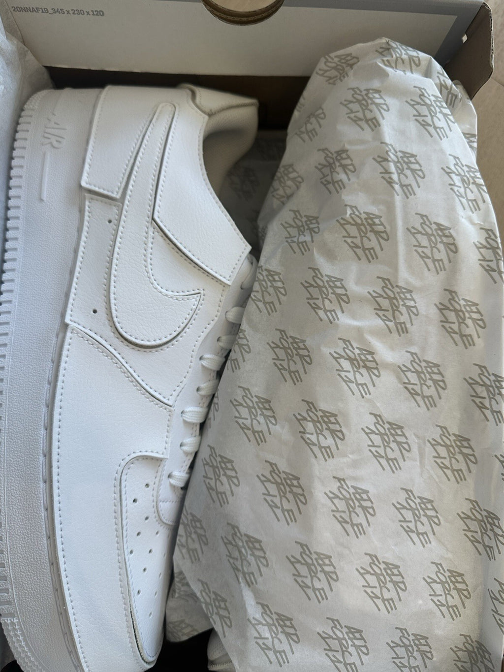 Nike AF1/1 ‘ White-Black’ (Air Force 1) mens size 13 White/White-White-White