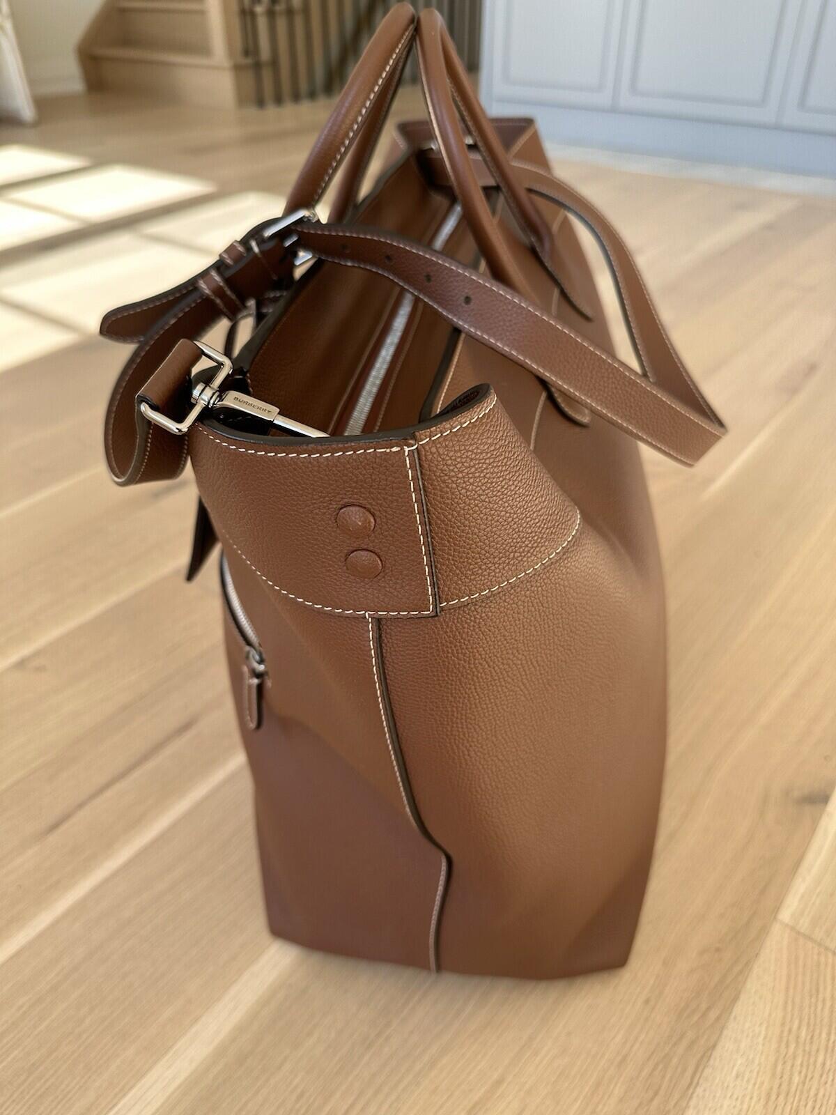 Burberry Tan Sanford Grainy Leather Holdall Tote