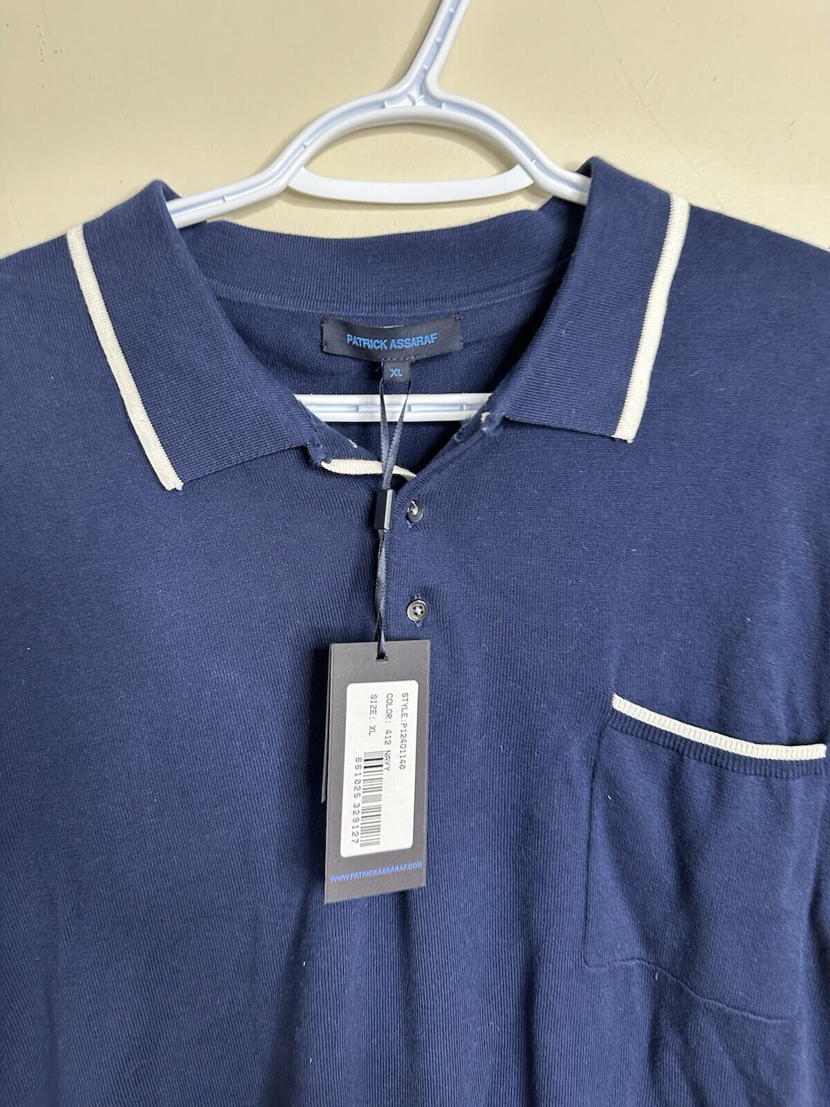 Men’s Patrick Assaraf Navy Blue Polo Shirt size XL