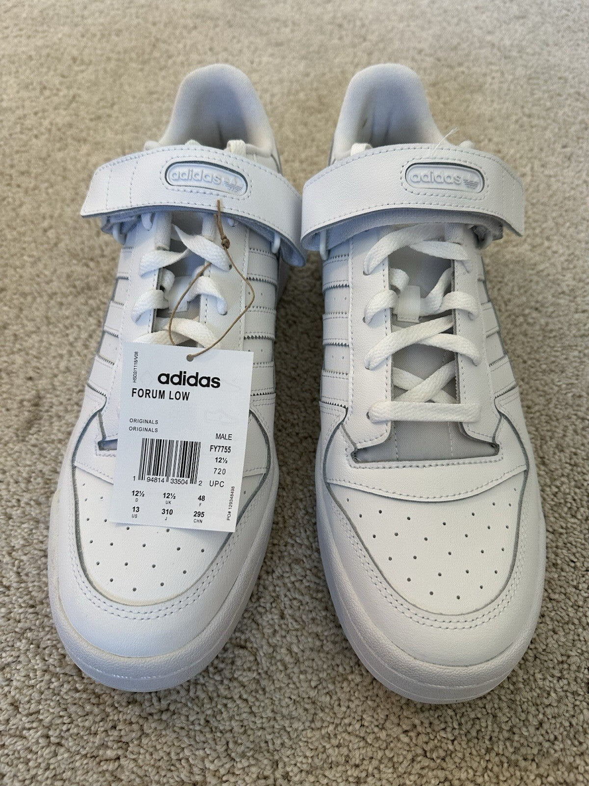 Adidas Originals Forum Low Men FTWWHT/FTWWHT/FTWWHT Men’s Size 13 (damaged Box)