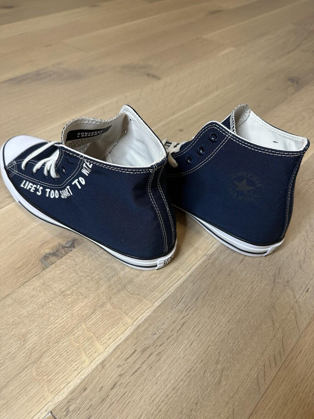 Converse Chuck Taylor High ‘life’s Too Short To Waste’ Navy Men’s  Size 10.5