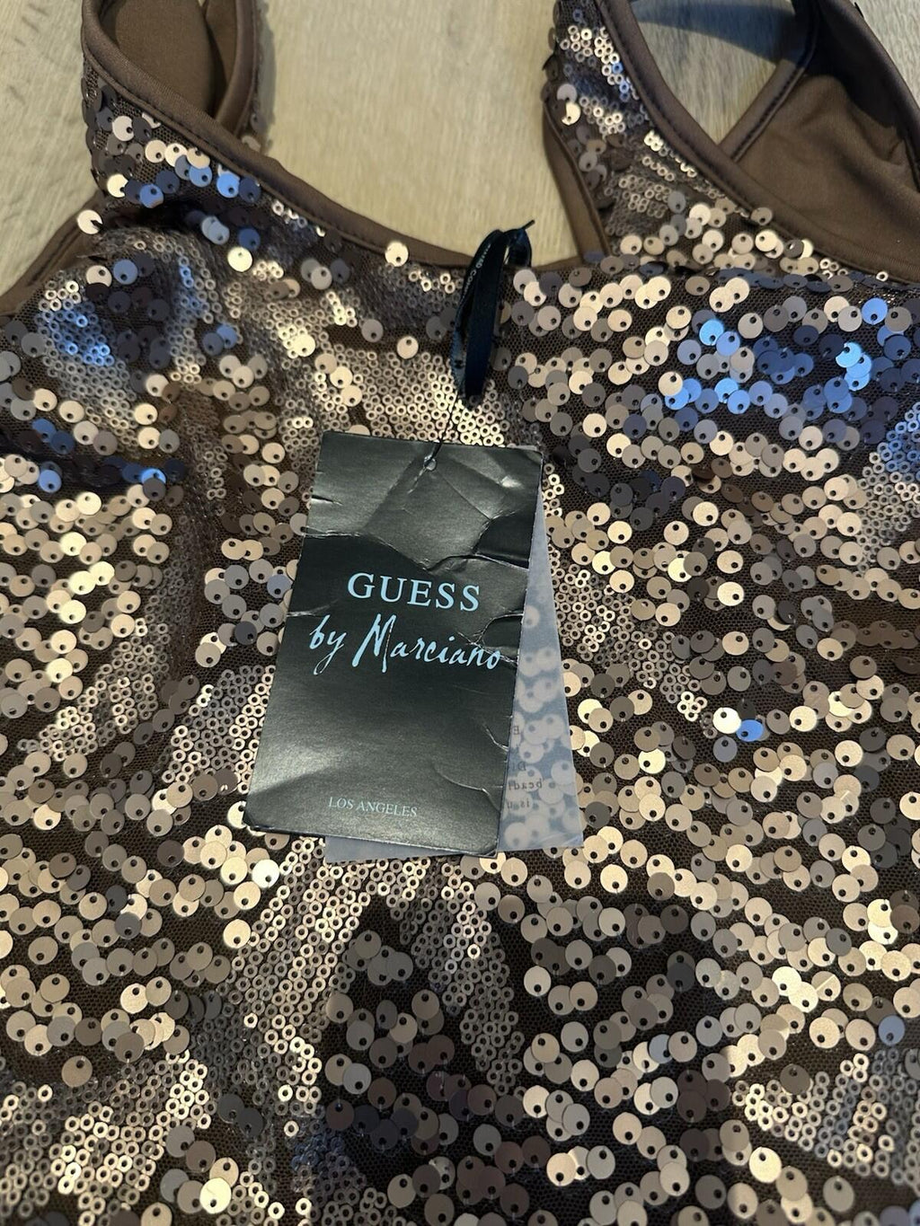 Guess by Marciano dress Matte Brown Sequin Women’s Size Small