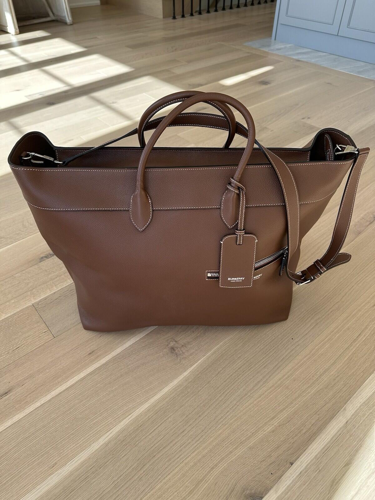 Burberry Tan Sanford Grainy Leather Holdall Tote