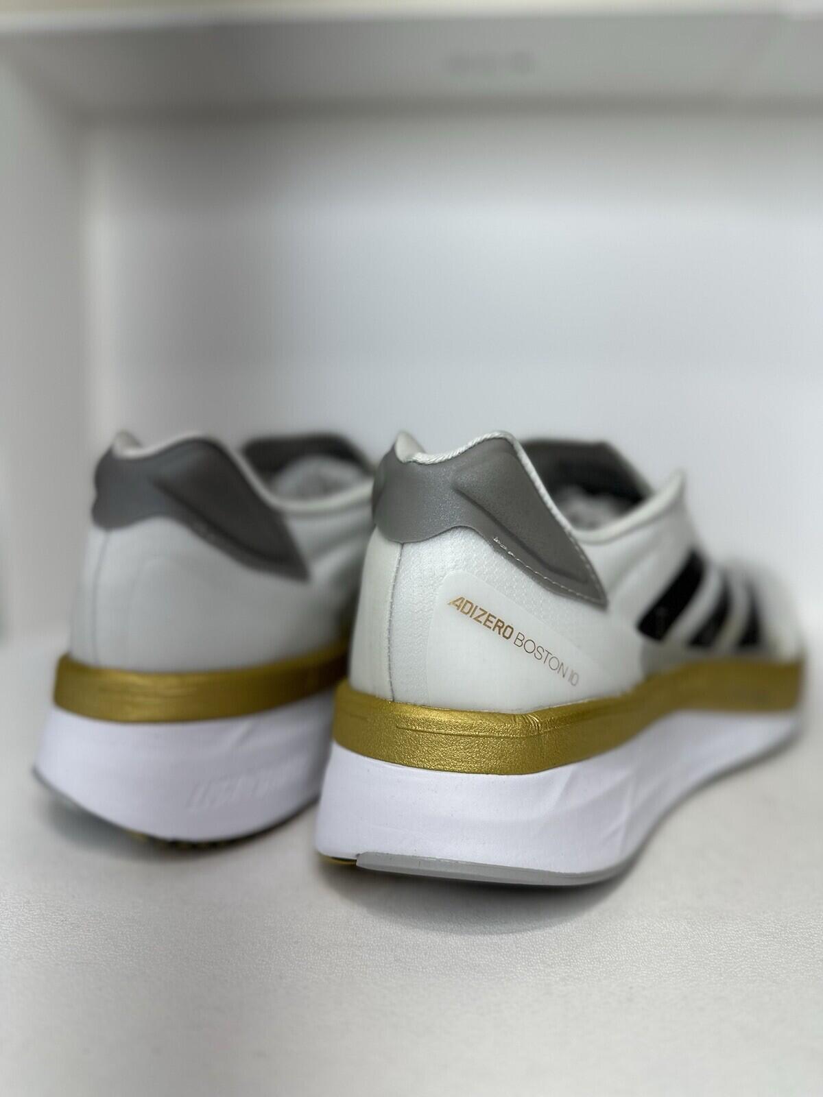 Adidas Adizero Boston 10 Tin Man Elite White/blk/gold Men’s Shoe Size 13