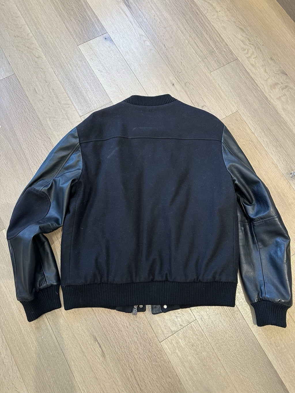 Paul & Shark Wool & Leather Black Letterman Jacket Size Mens Large