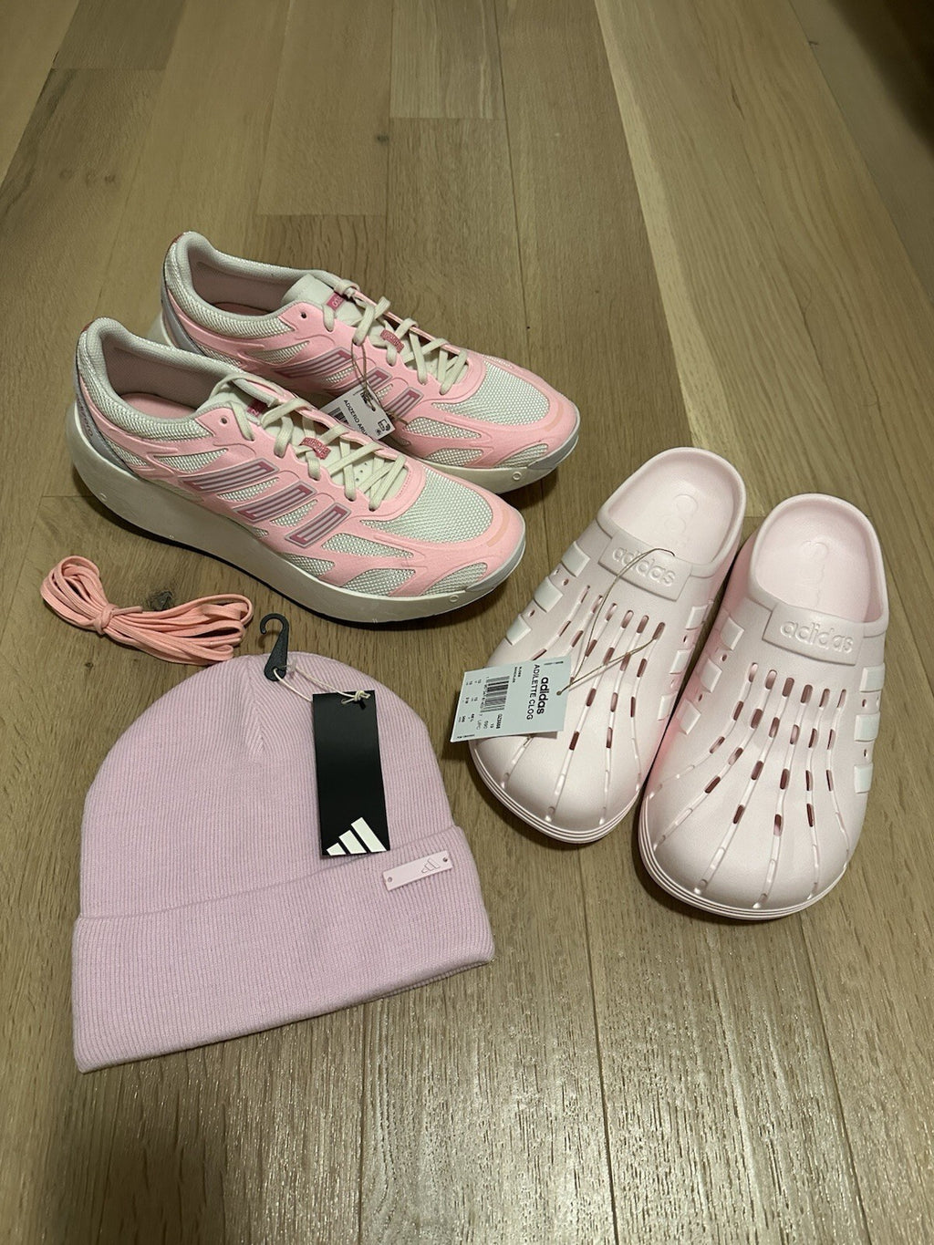 Adidas ‘The Pink Pack’ Men’s Size 13 Arukus, Clogs & Toque BNIB