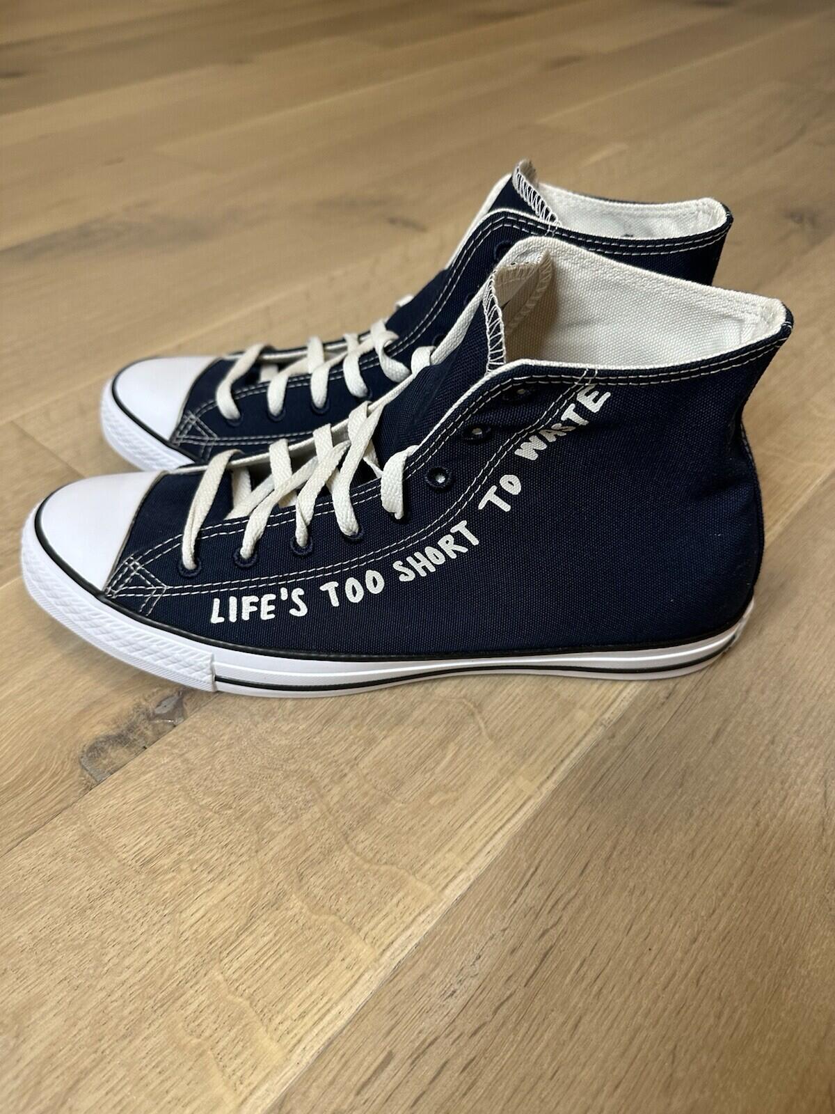 Converse Chuck Taylor High ‘life’s Too Short To Waste’ Navy Men’s  Size 10.5