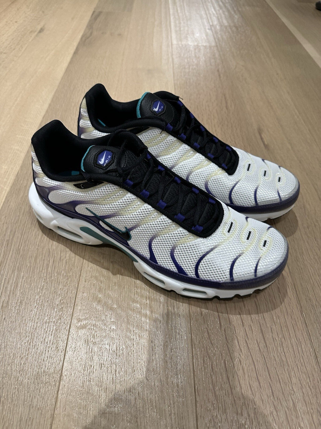 NIKE AIR MAX PLUS WHITE/BLACK GRAPE ICE Mens 13 BNIB