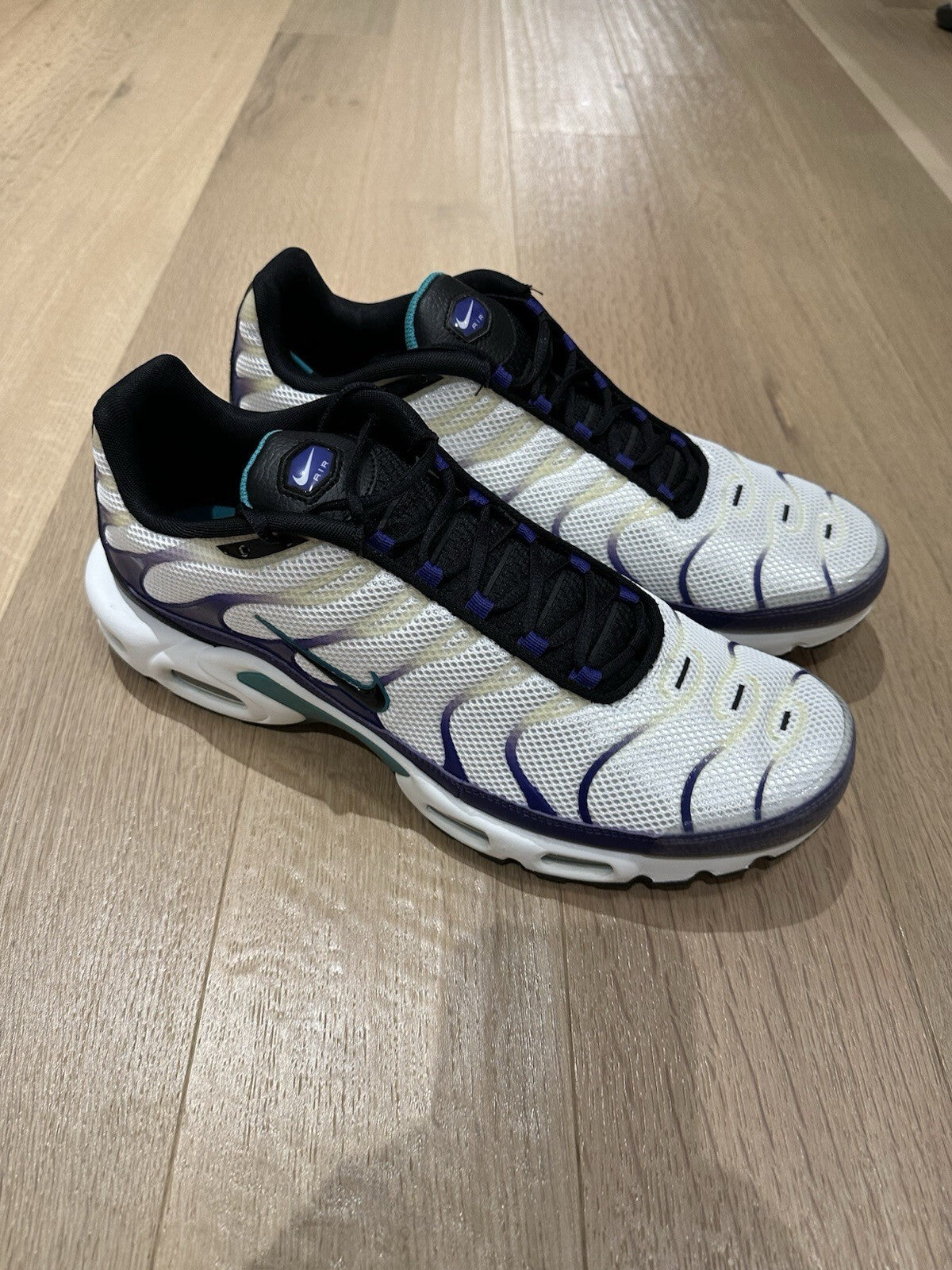 NIKE AIR MAX PLUS WHITE/BLACK GRAPE ICE Mens 13 BNIB