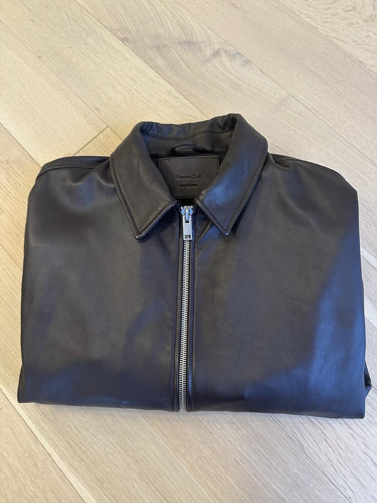 MASSIMO DUTTI Leather Brown Jacket Men’s Size XL