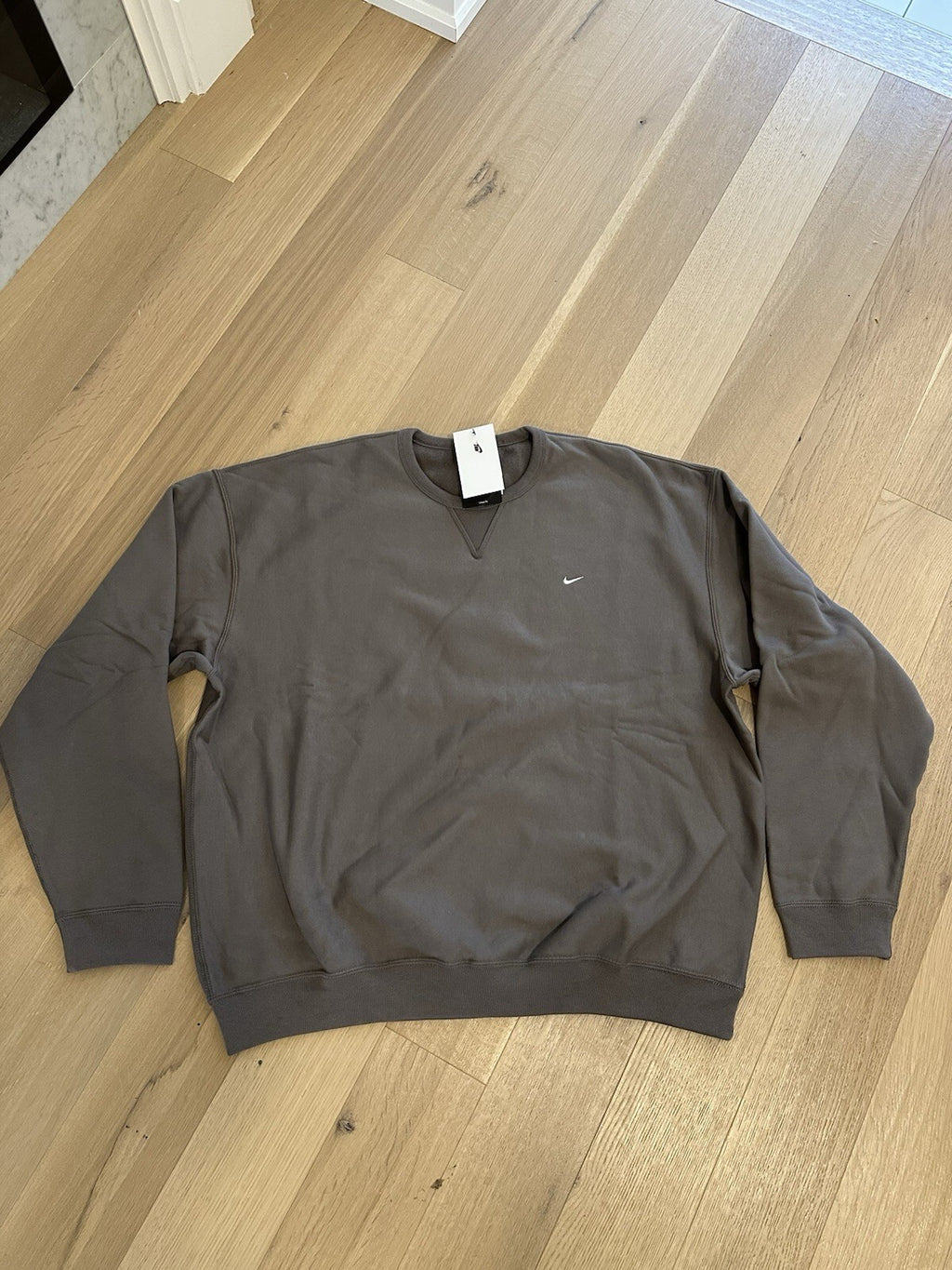 Nike Solo Swoosh Loose Fit Sweatsuit (Pants XL, Crewneck XL) Light Brown