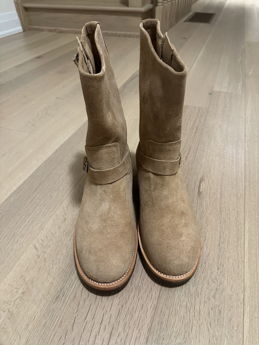 Crush Handmade Engineer Suede Boots Men’s 13 Tan