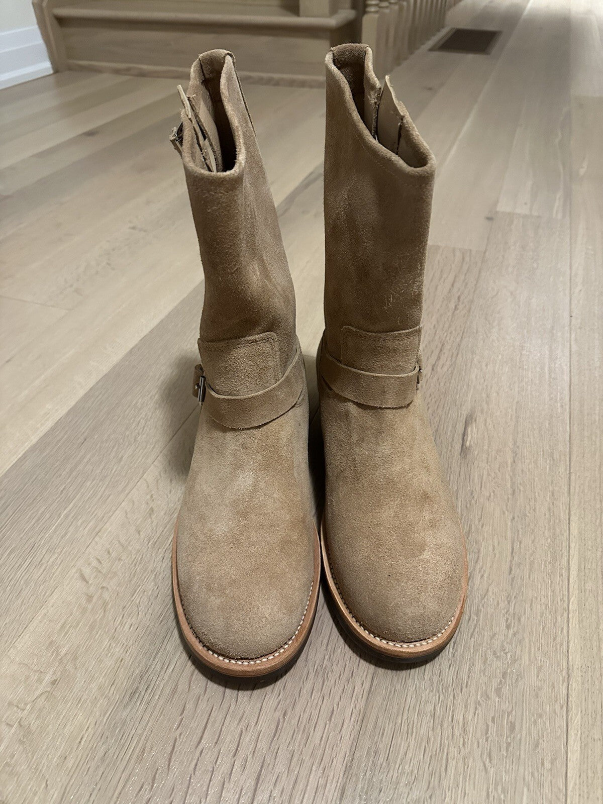 Crush Handmade Engineer Suede Boots Men’s 13 Tan