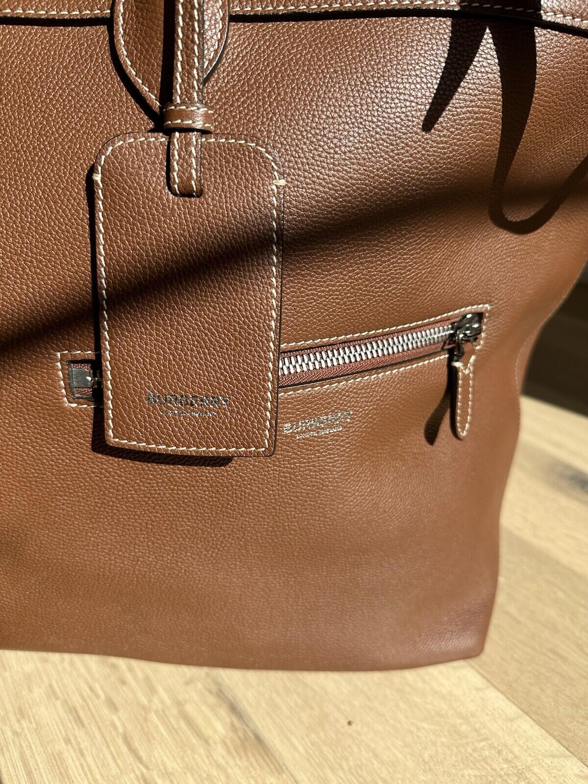 Burberry Tan Sanford Grainy Leather Holdall Tote