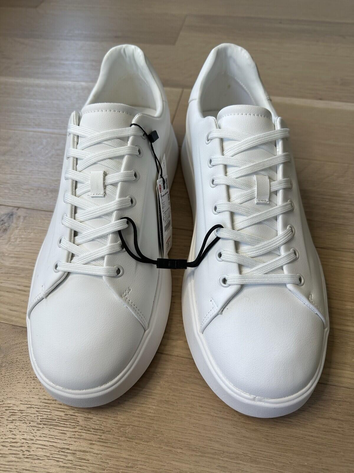 Zara Mens White Minimalist Thick Sole Size 14