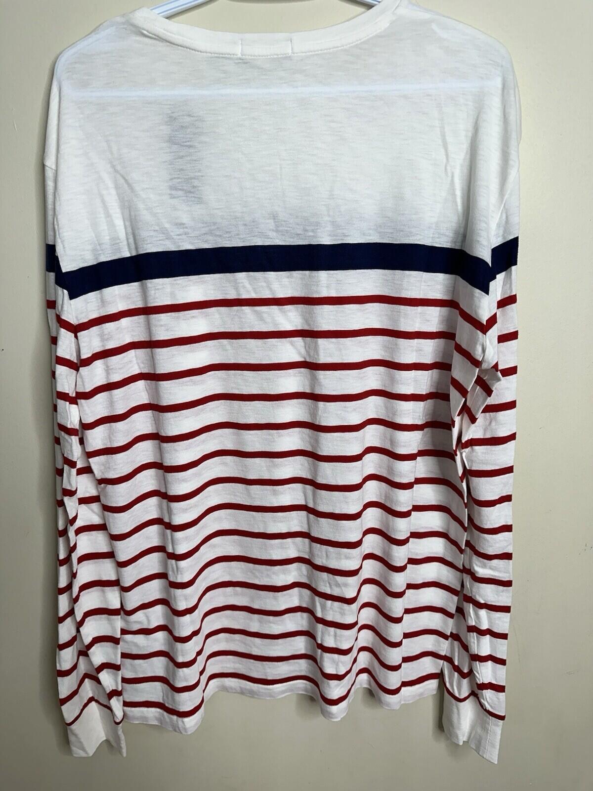 Men’s Polo Ralph Lauren long sleeve shirt size Large White/ Blue/ Red