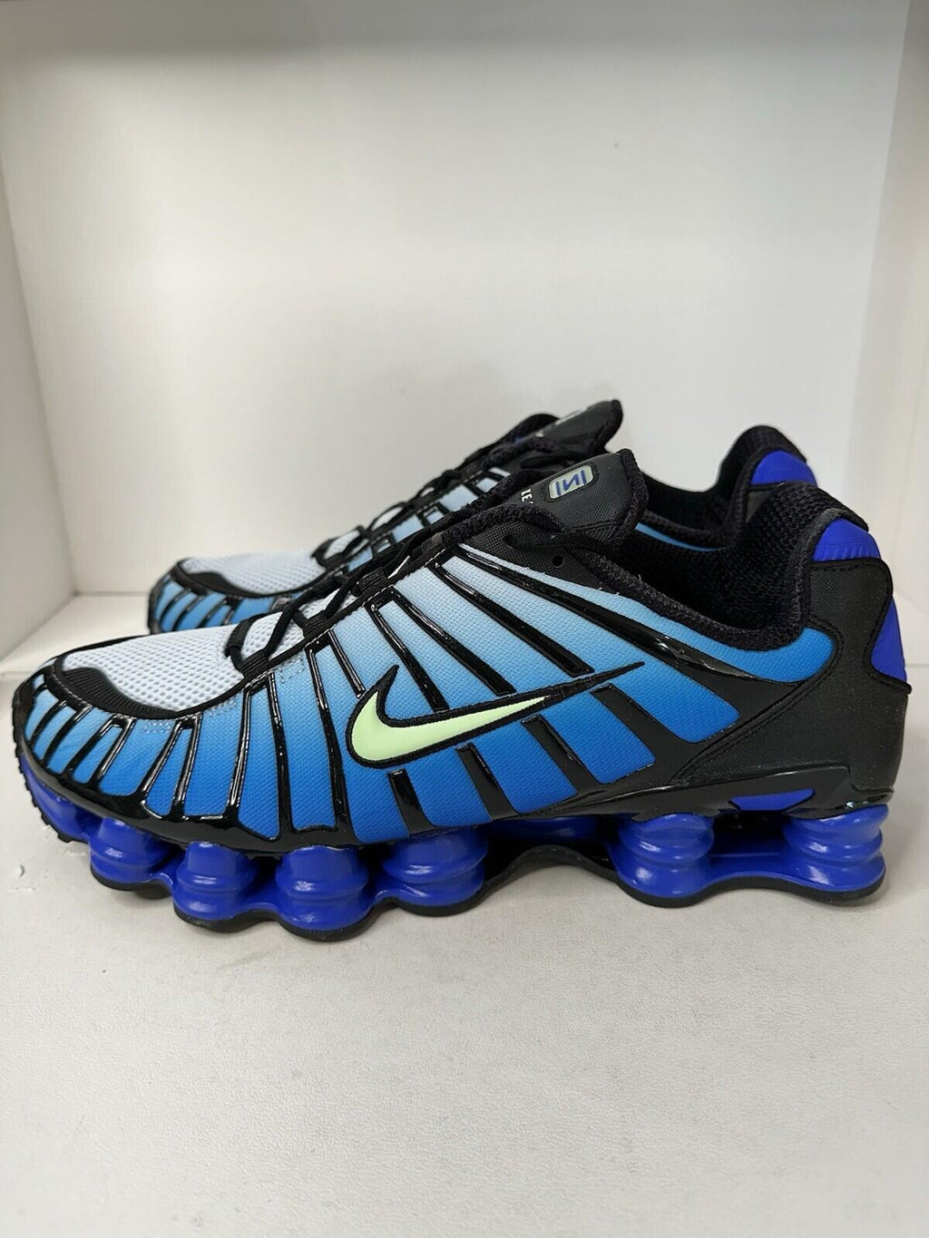 NIKE SHOX TL BLACK/VAPOR GREEN-RACER BLUE Men’s Size 14 BNIB