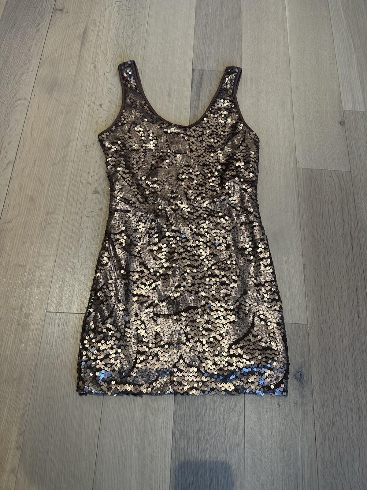 Guess by Marciano dress Matte Brown Sequin Women’s Size Small