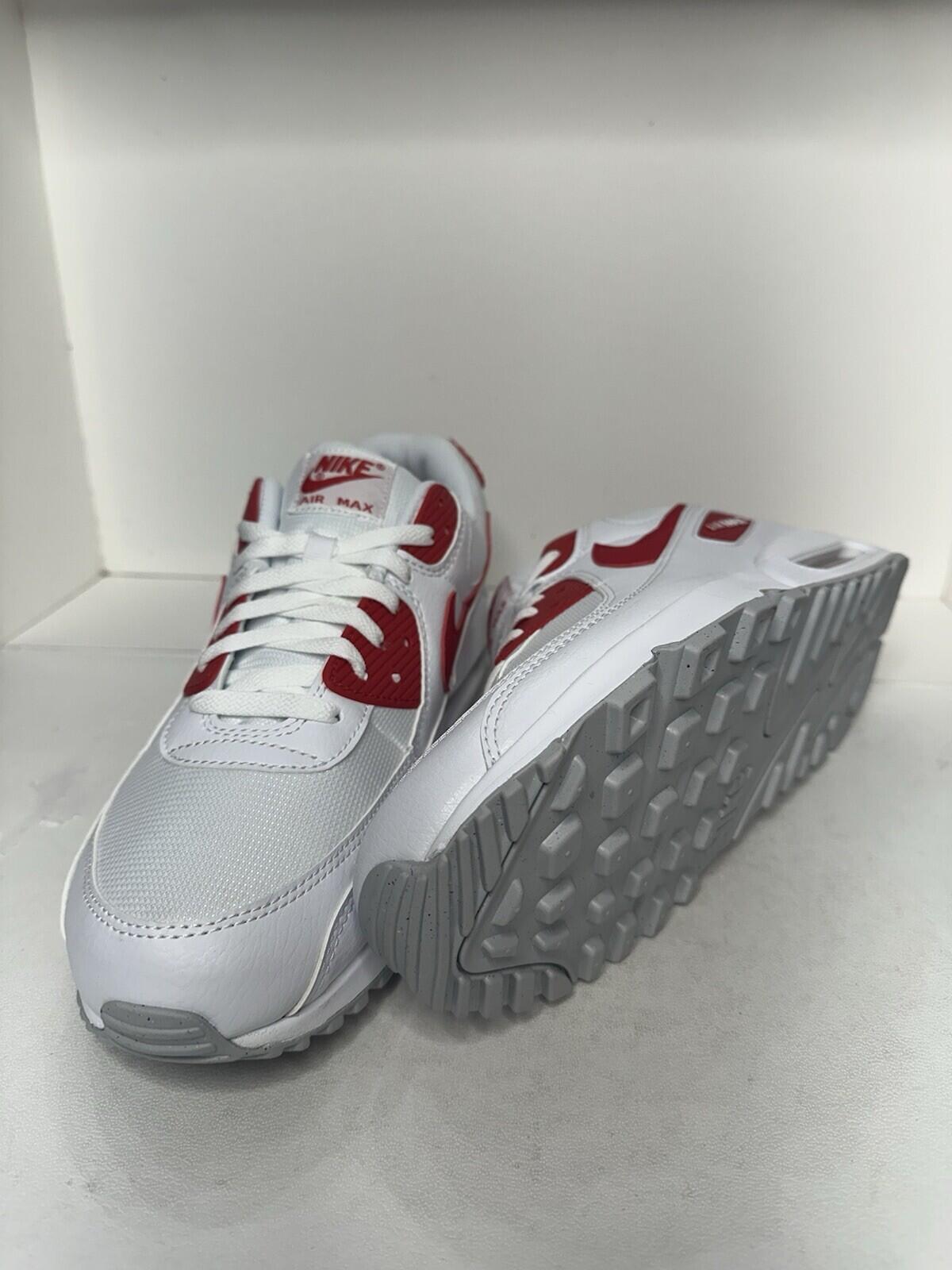 Nike Air Max 90 ‘White University Red- Grey fog’ Men’s Size 13