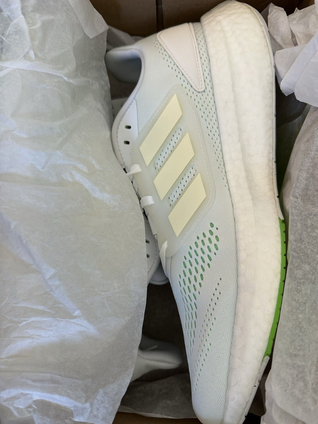 Adidas Pureboost 22 ‘White Beam Green’ Men’s Shoes Size 13