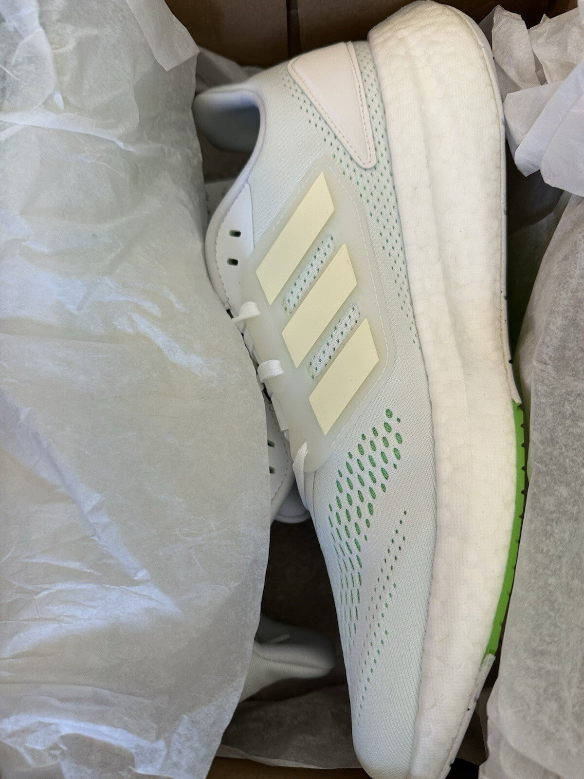 Adidas Pureboost 22 ‘White Beam Green’ Men’s Shoes Size 13