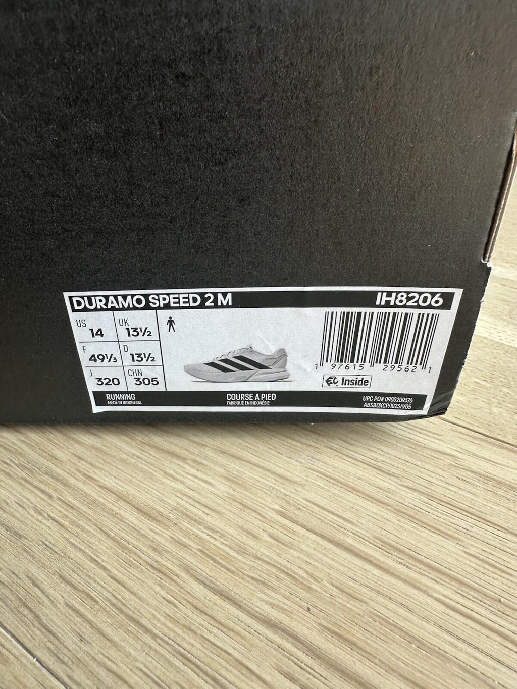 ADIDAS DURAMO SPEED 2 M White/ Black Men’s Size 14 BNIB