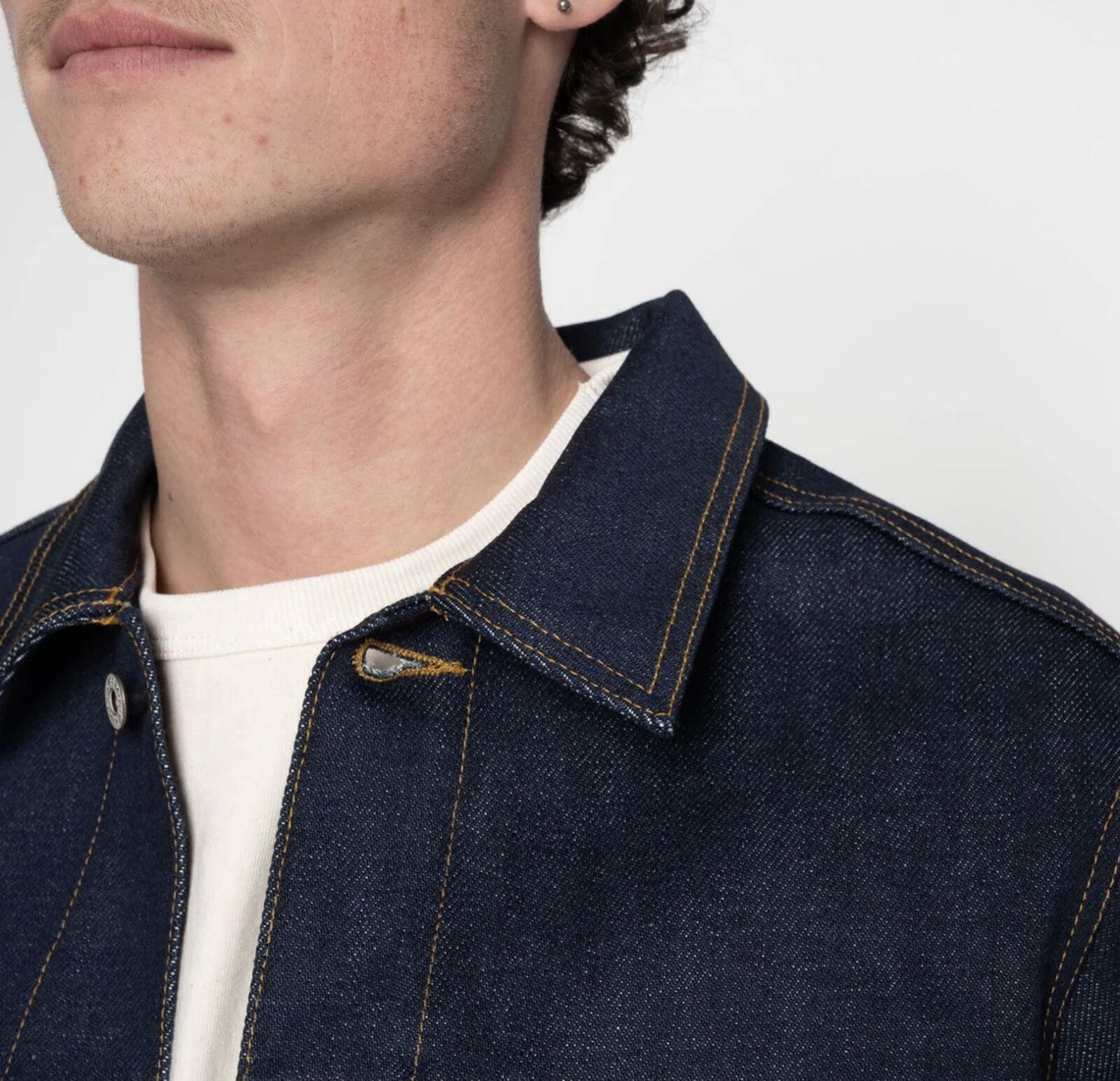 NAKED AND FAMOUS MENS JACKET XL DENIM ELEPHANT 14 - DIRTY ELEPHANT SELVEDGE