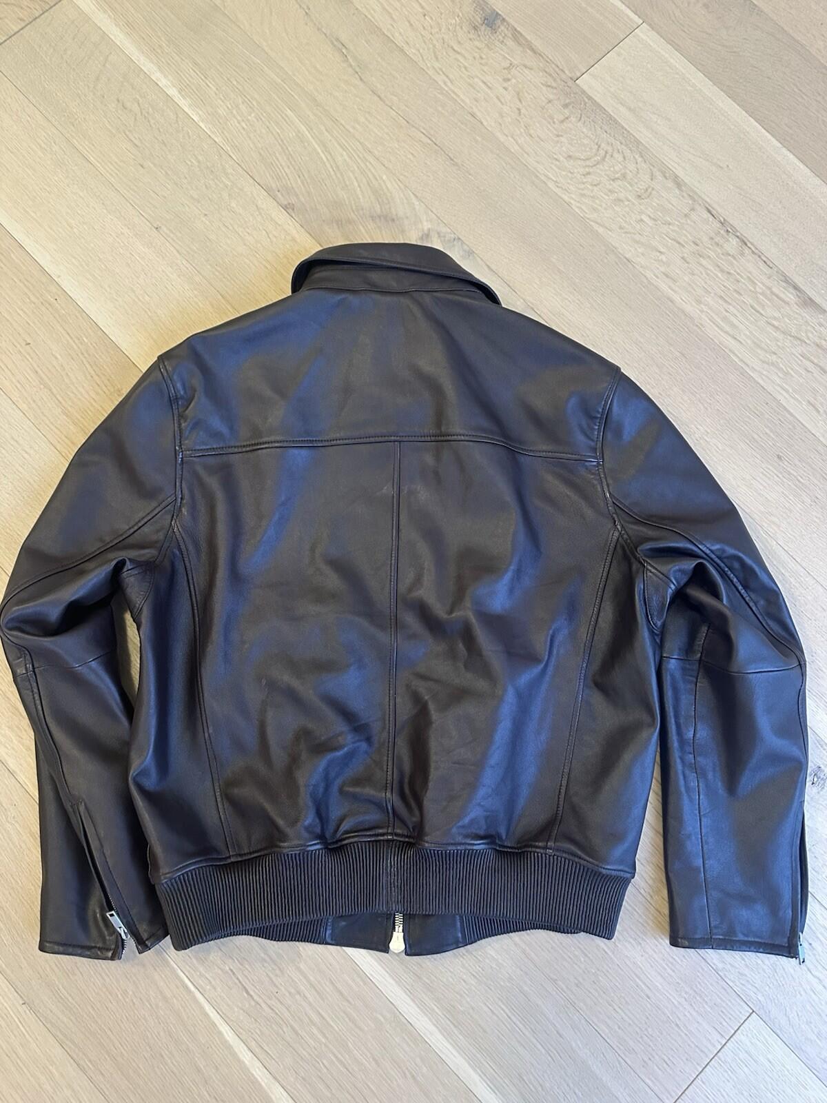 MASSIMO DUTTI Leather Brown Jacket Men’s Size XL
