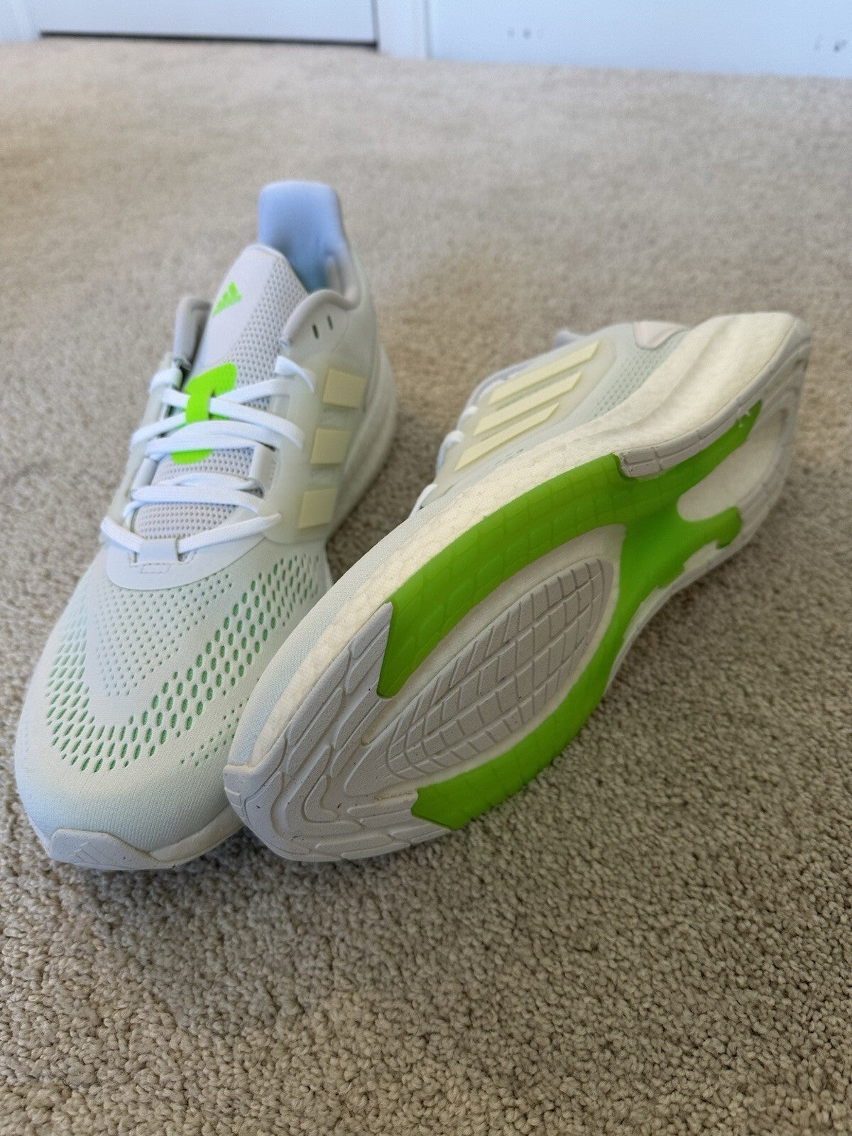 Adidas Pureboost 22 ‘White Beam Green’ Men’s Shoes Size 13