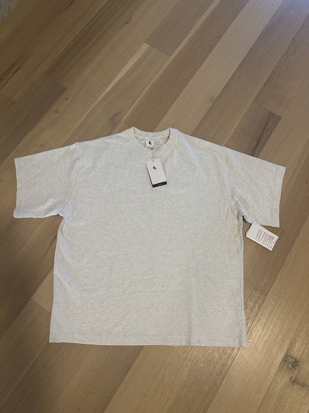 Nike Solo Swoosh Short-Sleeve Heavyweight Top 'White' Heather Greyish Tone