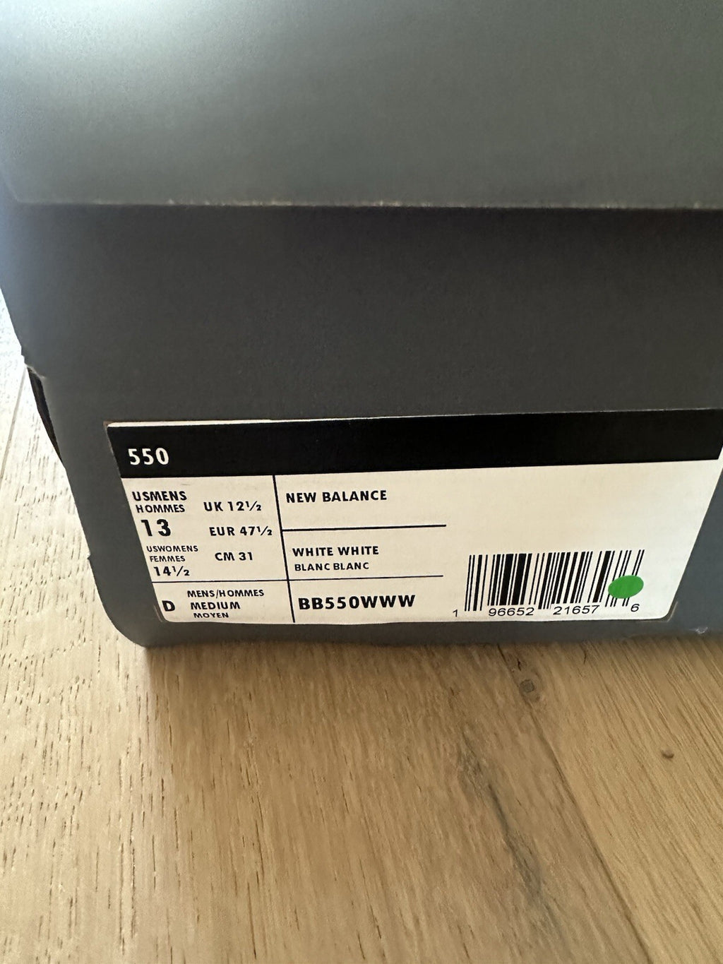 New balance 550 men’s Size 13 Triple white