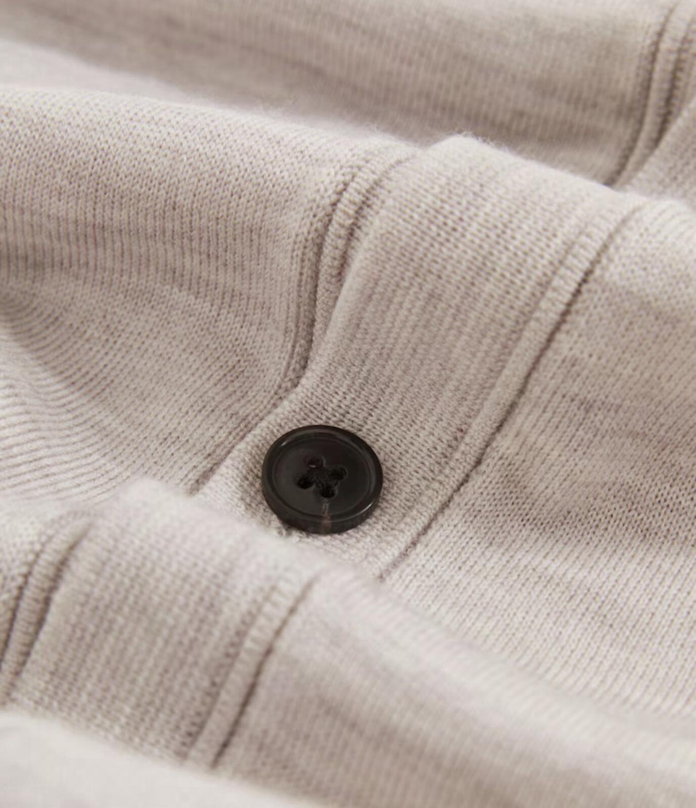 West Wool Button-Through Cardigan in Wicker Brown Melange Men’s XL