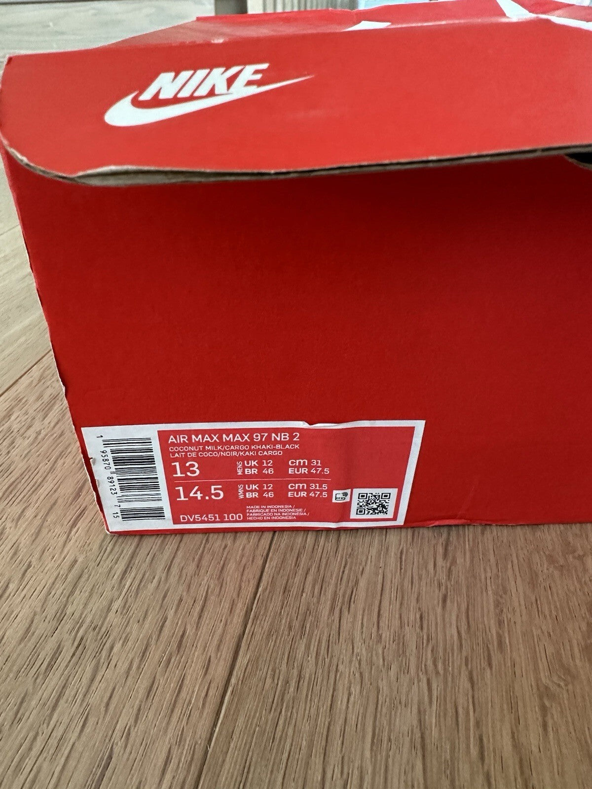 AIR MAX MAX 97 NB 2 COCONUT MILK/CARGO KHAKI-BLACK Men’s Size 13 BNIB