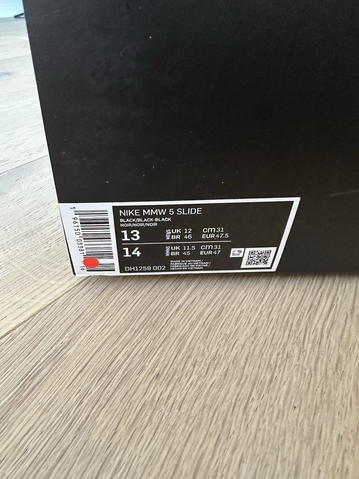 NIKE MMW 5 SLIDE BLACK/BLACK-BLACK Men’s 13
