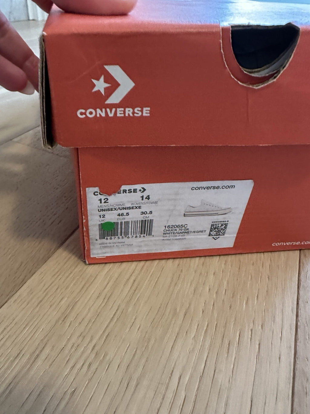 Converse CHUCK 70 OX WHITE/GARNET/EGRET Men’s Size 12