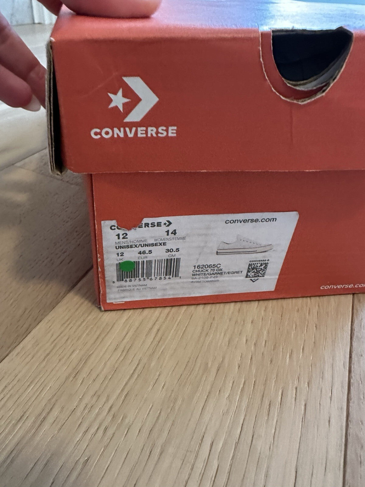 Converse CHUCK 70 OX WHITE/GARNET/EGRET Men’s Size 12