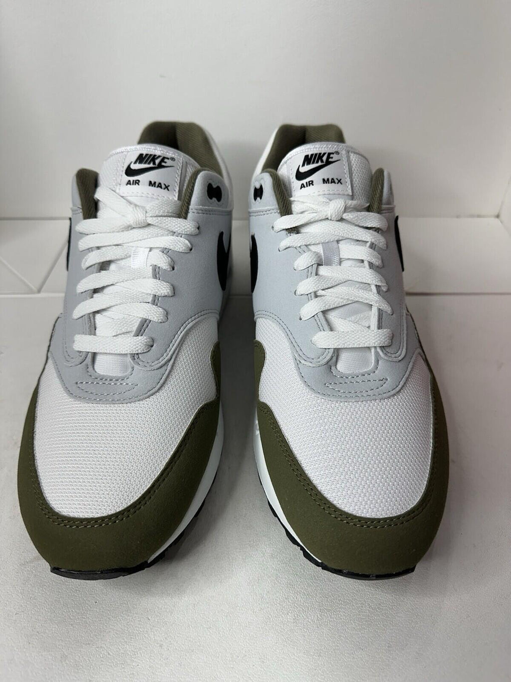 Nike Air Max 1 White/ Black/ Medium Olive Men’s Size 13