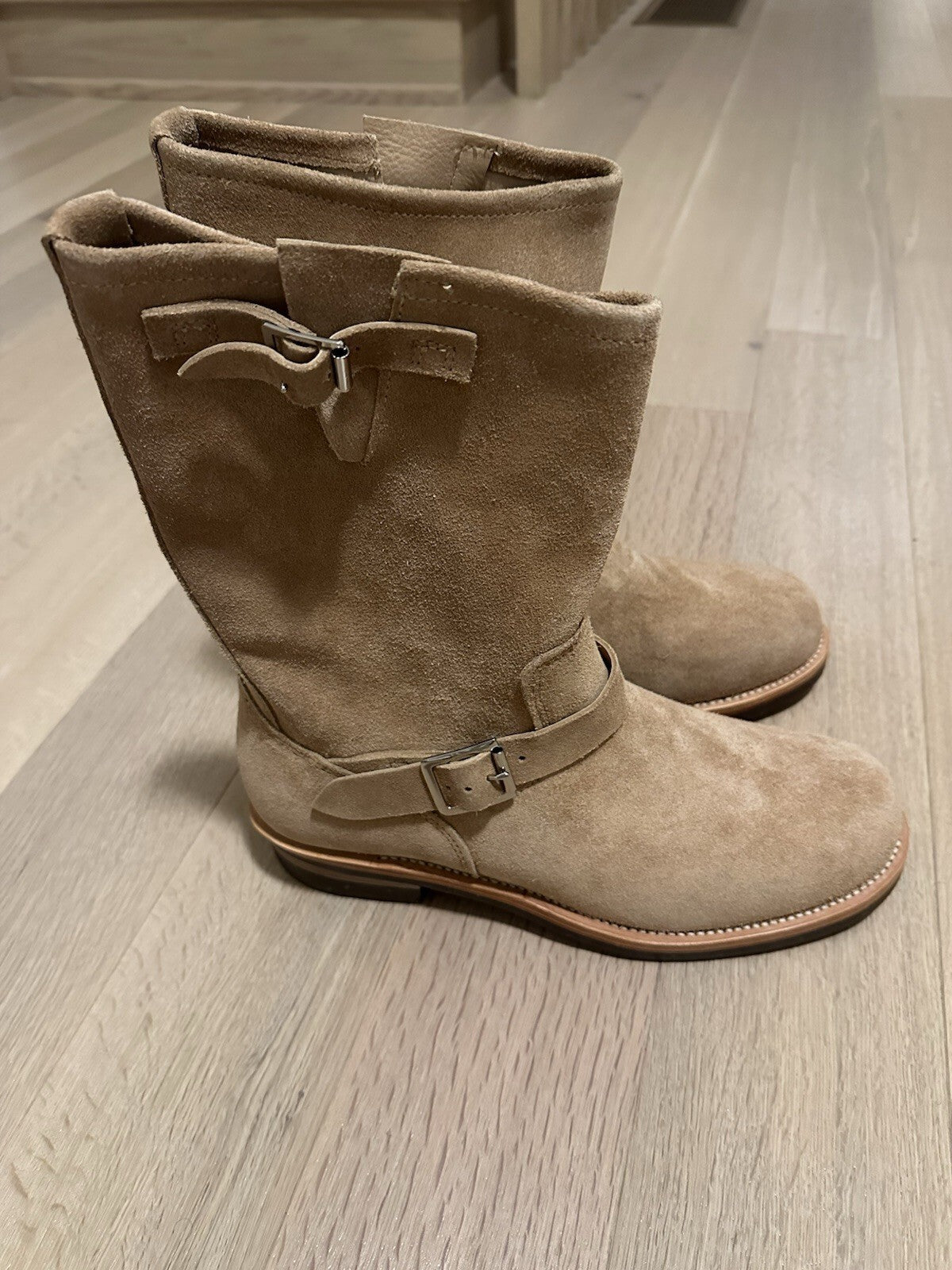 Crush Handmade Engineer Suede Boots Men’s 13 Tan