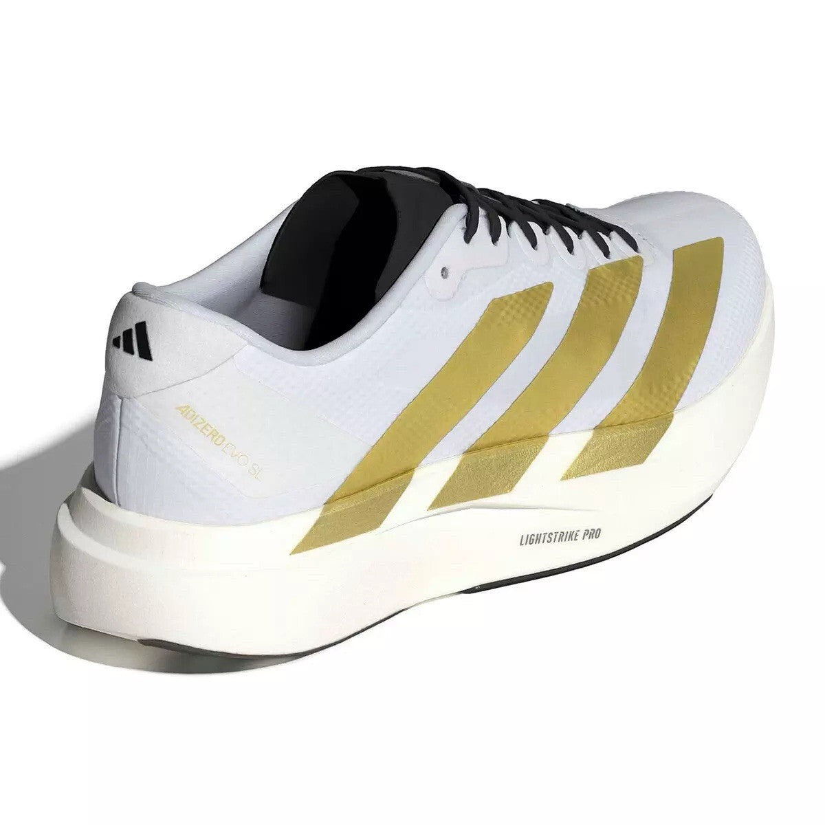 Adidas Adizero EVO SL WOVEN M Size 13 White / Matte Gold / Core Black